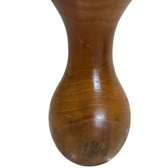 Vintage Hand Turned Wooden Vase 10" Tall MCM Rustic - Picture 2 of 4